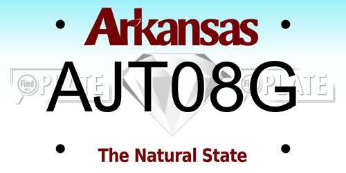 AJT08G Arkansas License Plate