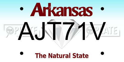 AJT71V Arkansas License Plate