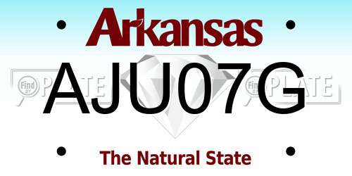 AJU07G Arkansas License Plate