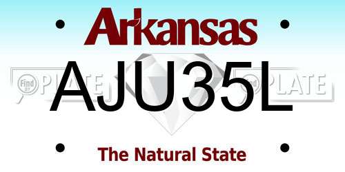 AJU35L Arkansas License Plate