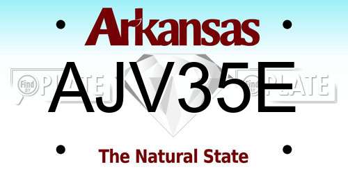 AJV35E Arkansas License Plate