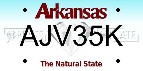 AJV35K Arkansas License Plate