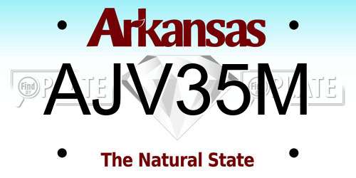 AJV35M Arkansas License Plate