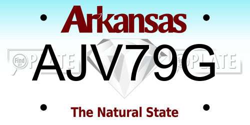 AJV79G Arkansas License Plate