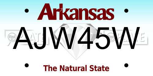 AJW45W Arkansas License Plate