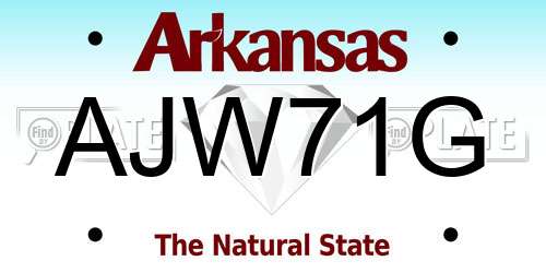 AJW71G Arkansas License Plate