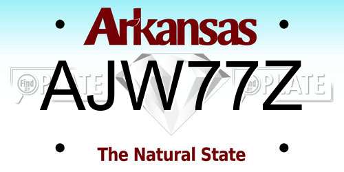 AJW77Z Arkansas License Plate