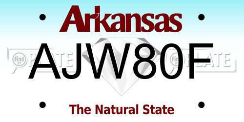 AJW80F Arkansas License Plate