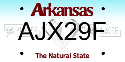 AJX29F Arkansas License Plate
