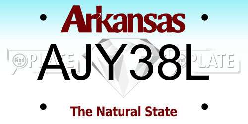 AJY38L Arkansas License Plate