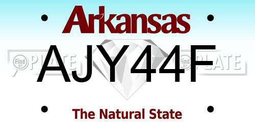 AJY44F Arkansas License Plate