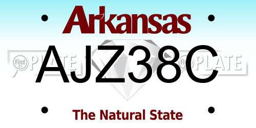 AJZ38C Arkansas License Plate