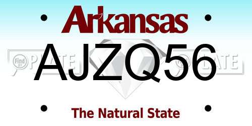 AJZQ56 Arkansas License Plate
