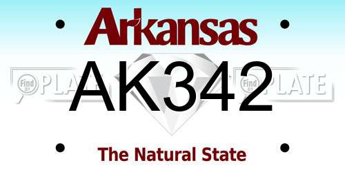 AK342 Arkansas License Plate