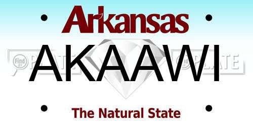 AKAAWI Arkansas License Plate
