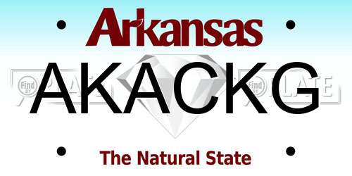 AKACKG Arkansas License Plate