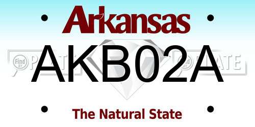 AKB02A Arkansas License Plate