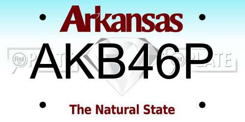 AKB46P Arkansas License Plate