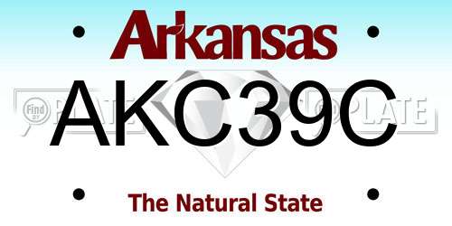 AKC39C Arkansas License Plate