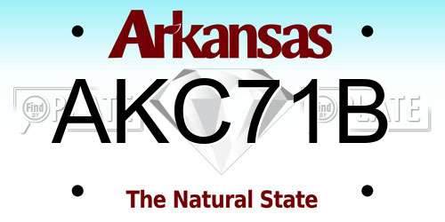 AKC71B Arkansas License Plate