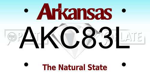 AKC83L Arkansas License Plate