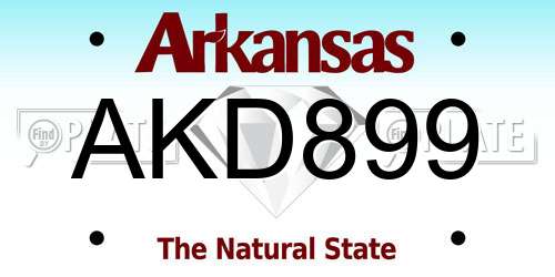 AKD899 Arkansas License Plate