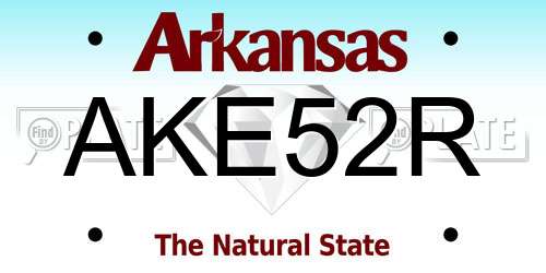 AKE52R Arkansas License Plate