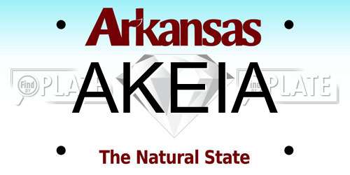 AKEIA Arkansas License Plate