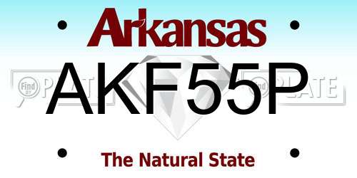 AKF55P Arkansas License Plate