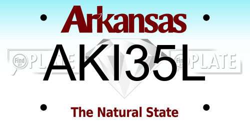 AKI35L Arkansas License Plate