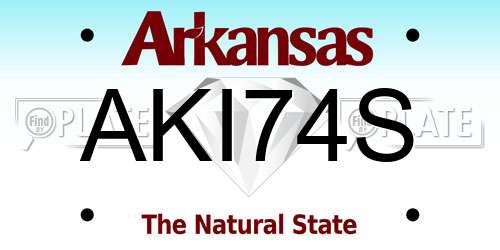 AKI74S Arkansas License Plate