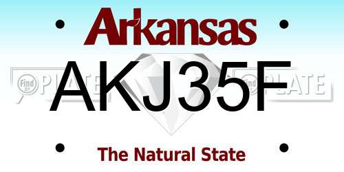 AKJ35F Arkansas License Plate