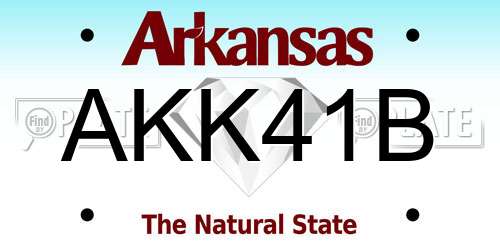 AKK41B Arkansas License Plate