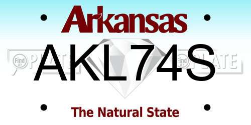 AKL74S Arkansas License Plate