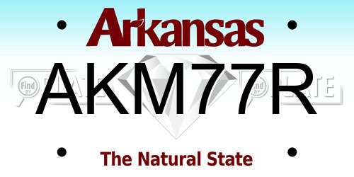 AKM77R Arkansas License Plate