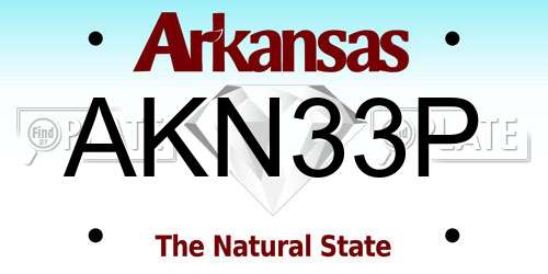 AKN33P Arkansas License Plate