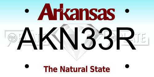 AKN33R Arkansas License Plate