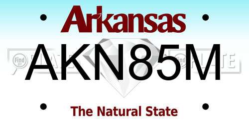 AKN85M Arkansas License Plate