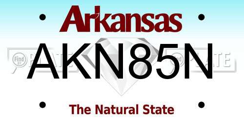 AKN85N Arkansas License Plate