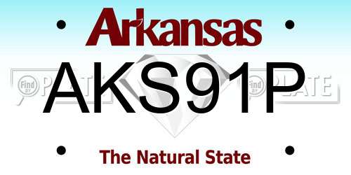 AKS91P Arkansas License Plate