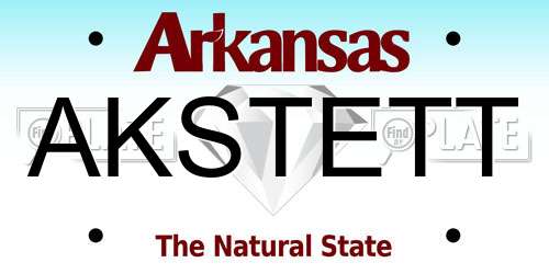 AKSTETT Arkansas License Plate