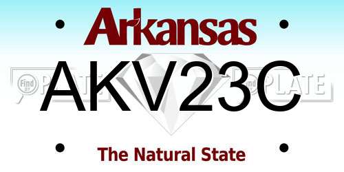 AKV23C Arkansas License Plate