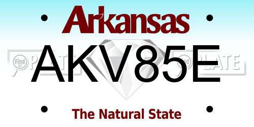 AKV85E Arkansas License Plate