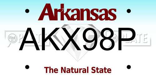 AKX98P Arkansas License Plate