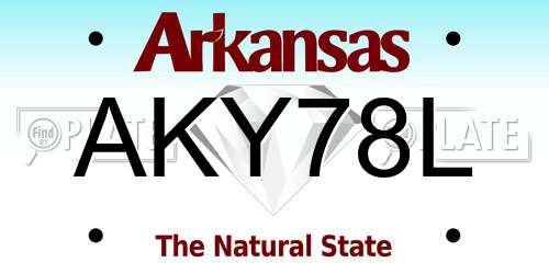 AKY78L Arkansas License Plate