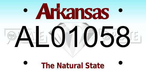 AL01058 Arkansas License Plate