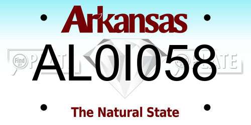AL0I058 Arkansas License Plate