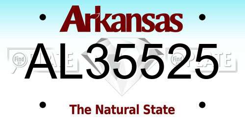 AL35525 Arkansas License Plate