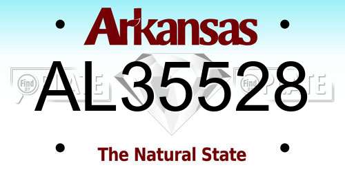 AL35528 Arkansas License Plate