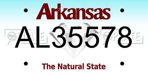 AL35578 Arkansas License Plate